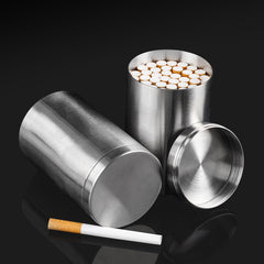 Stainless Steel Cigarette Case 45 Capacity Tobacco Storage Sealed Canister