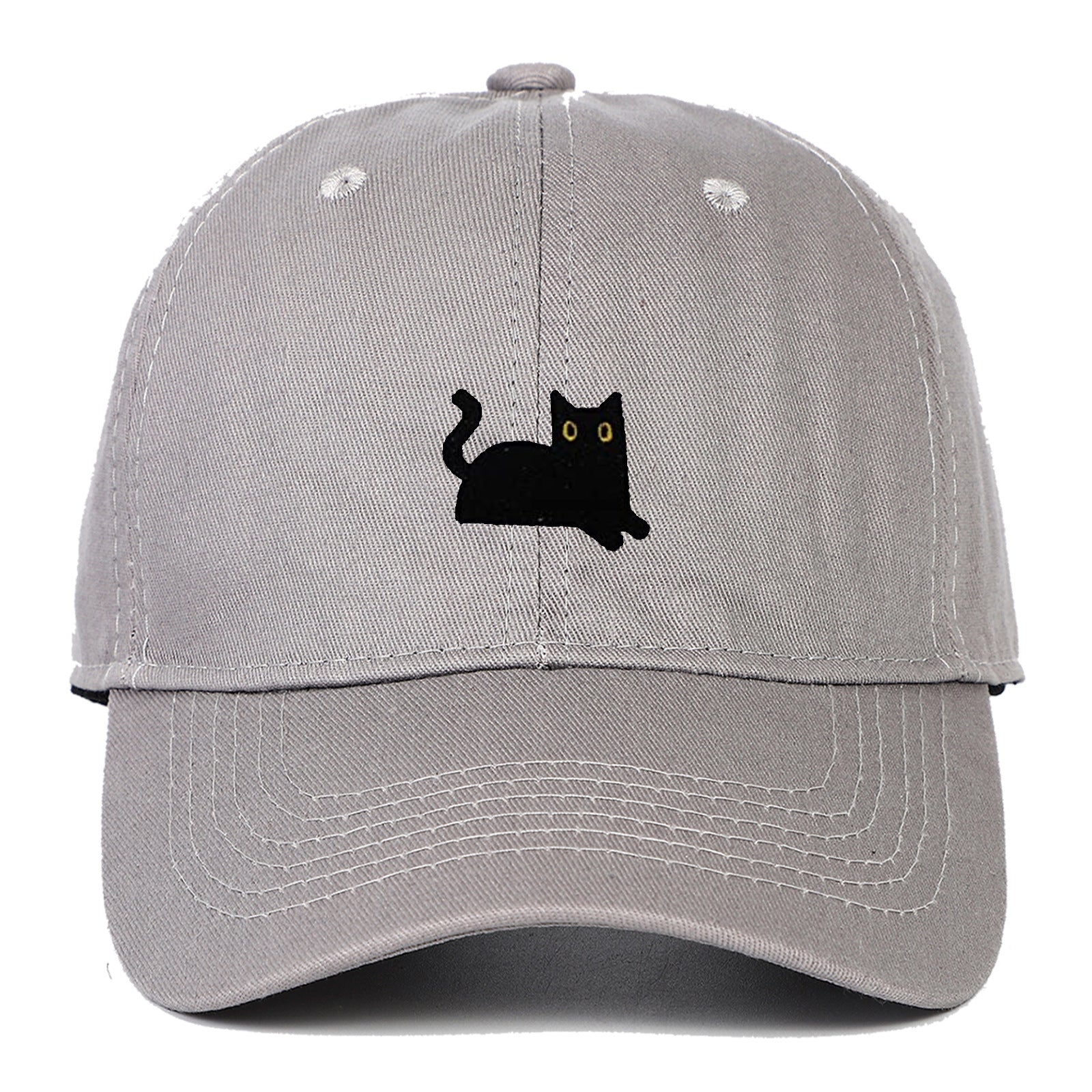 Cat Embroidery Soft Top Baseball Cap Summer Sun Hat