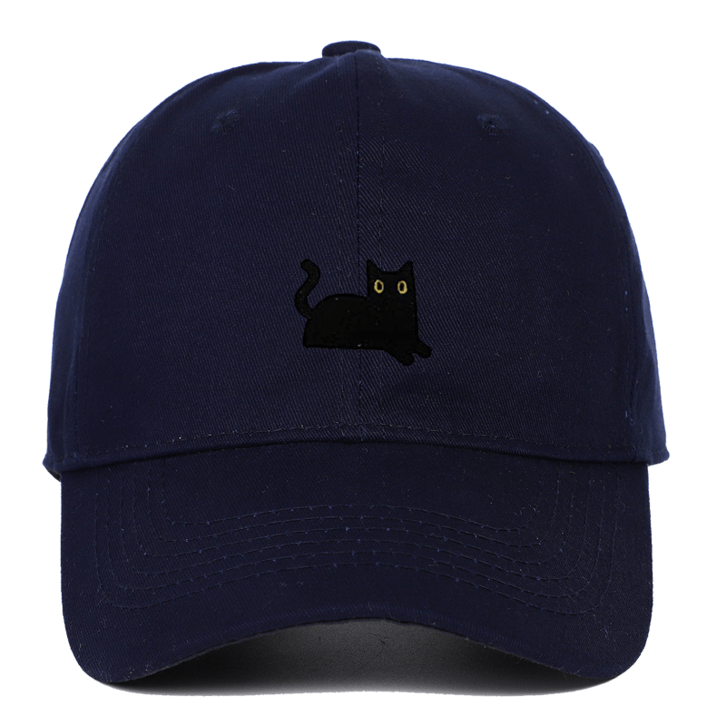 Cat Embroidery Soft Top Baseball Cap Summer Sun Hat