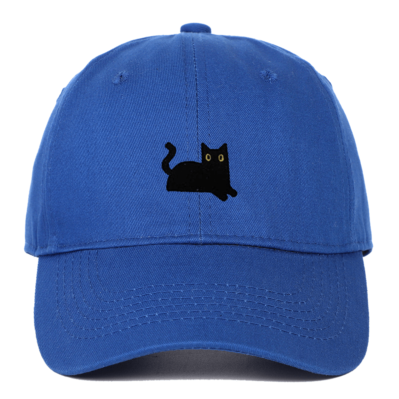 Cat Embroidery Soft Top Baseball Cap Summer Sun Hat