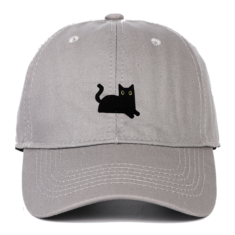 Cat Embroidery Soft Top Baseball Cap Summer Sun Hat