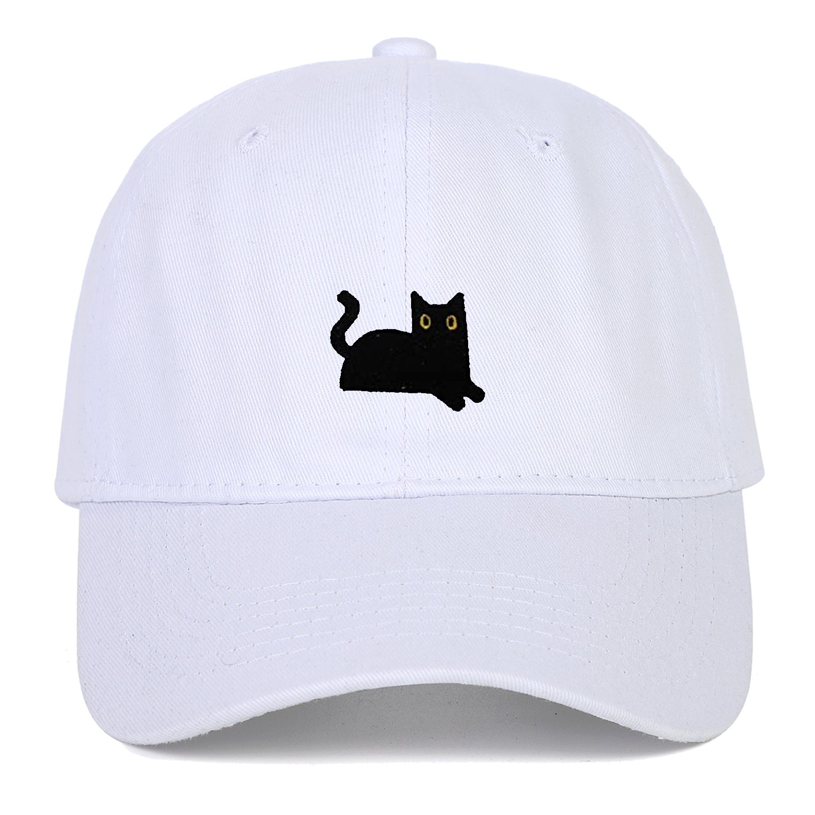 Cat Embroidery Soft Top Baseball Cap Summer Sun Hat