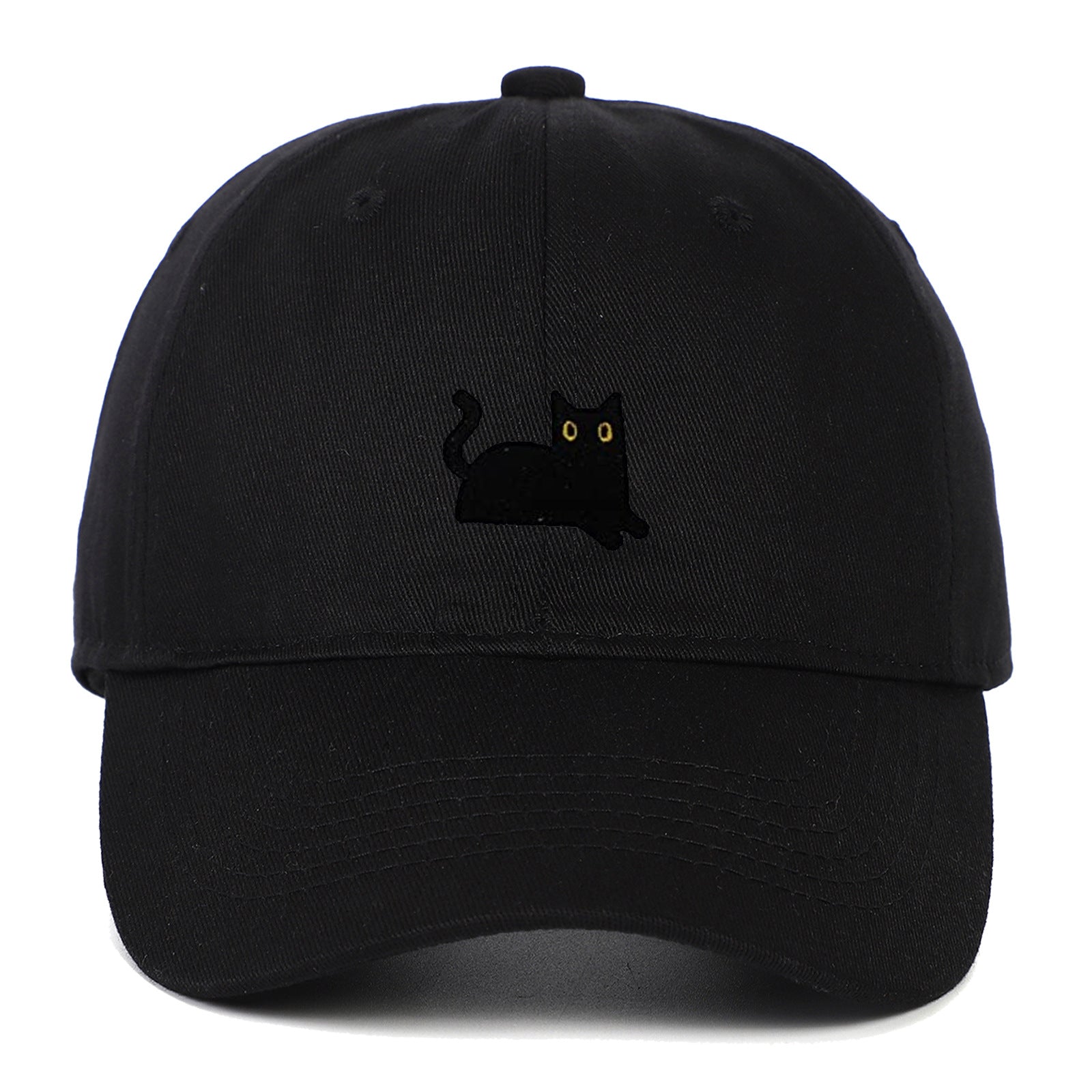 Cat Embroidery Soft Top Baseball Cap Summer Sun Hat