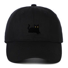 Cat Embroidery Soft Top Baseball Cap Summer Sun Hat