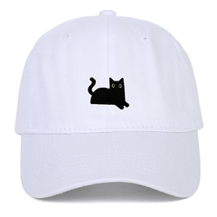 Cat Embroidery Soft Top Baseball Cap Summer Sun Hat
