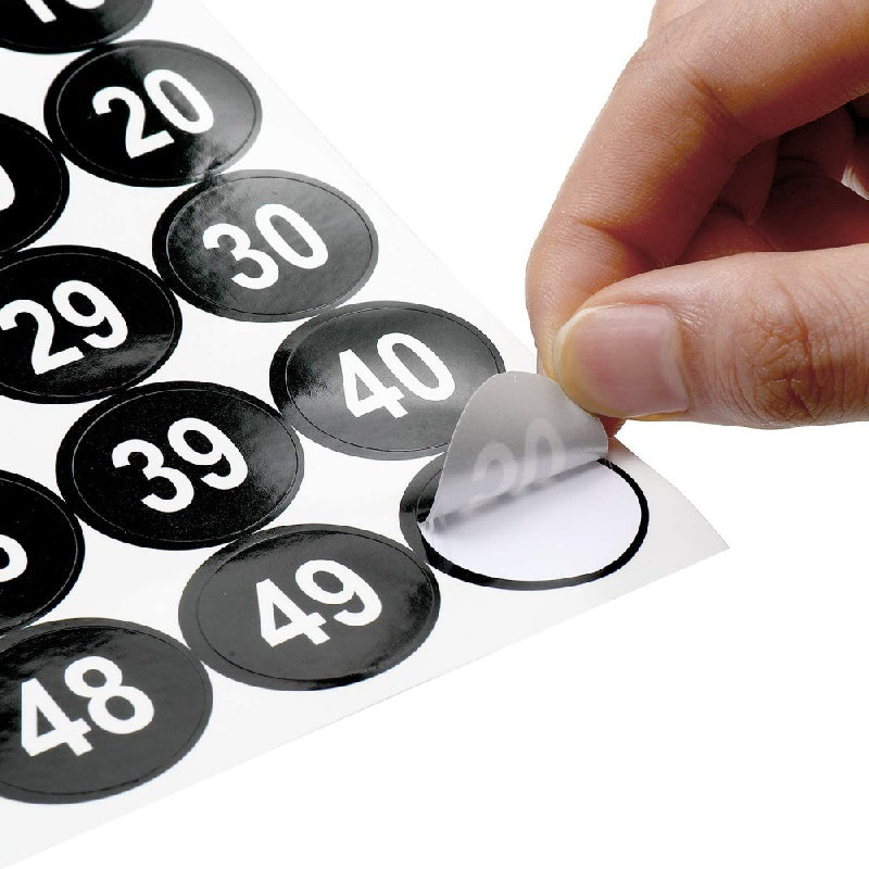 Consecutive Number Stickers 1-50 2.54 cm Self-Adhesive Decal Waterproof Labels