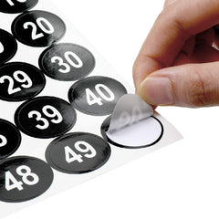 Consecutive Number Stickers 1-50 2.54 cm Self-Adhesive Decal Waterproof Labels