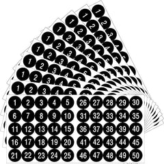 Consecutive Number Stickers 1-50 2.54 cm Self-Adhesive Decal Waterproof Labels
