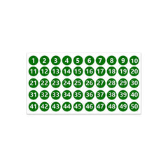 Consecutive Number Stickers 1-50 2.54 cm Self-Adhesive Decal Waterproof Labels
