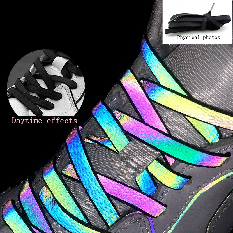 Reflective Shoelaces Glowing In Dark for Sneakers Low Top Canvas Shoes