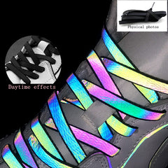 Reflective Shoelaces Glowing In Dark for Sneakers Low Top Canvas Shoes