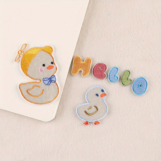 7pcs Duck Letter Embroidery DIY Patch Kids Accessories Party Gift