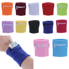 Sports Wristband with Zipper Pocket for Outdoor Sports Gym