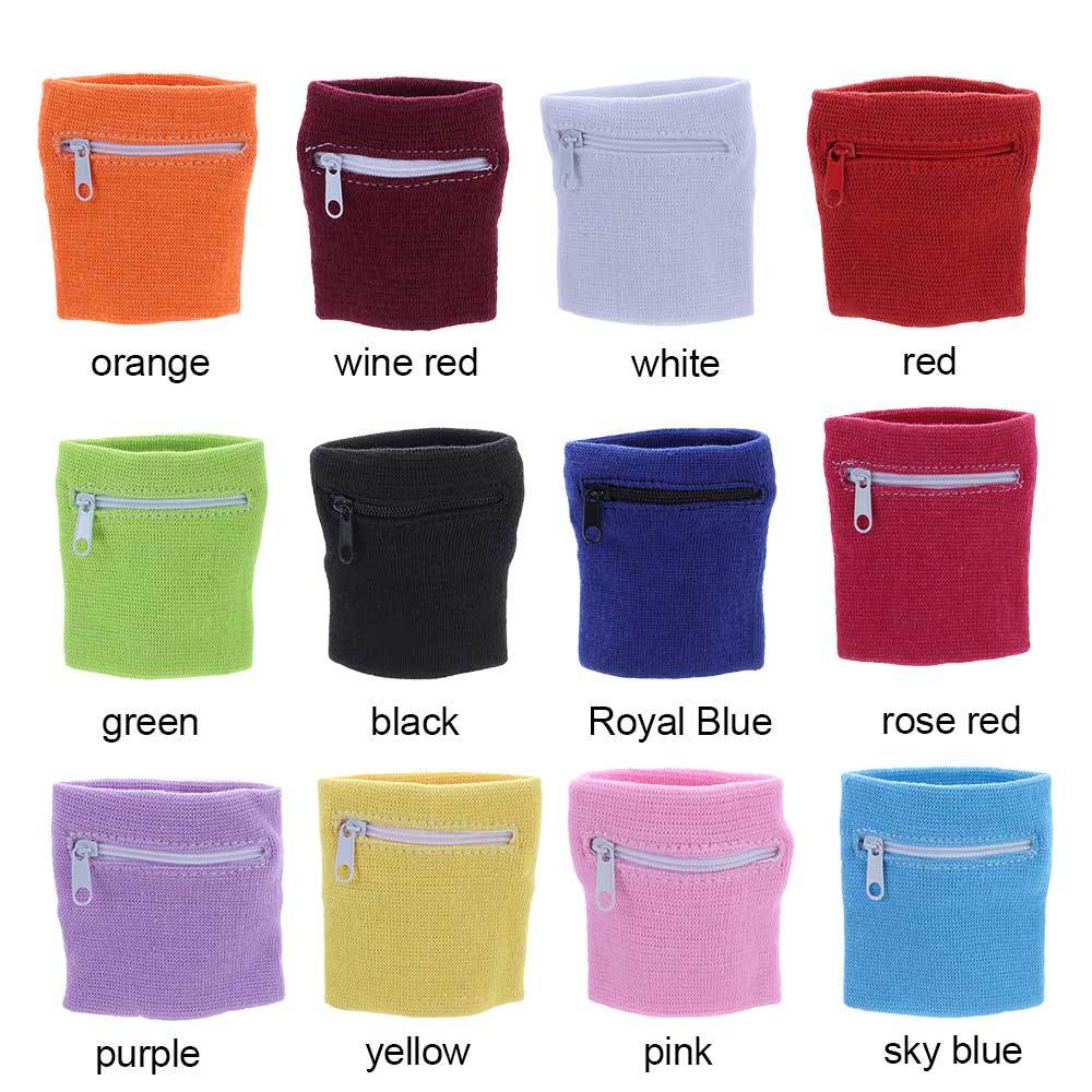 Sports Wristband with Zipper Pocket for Outdoor Sports Gym