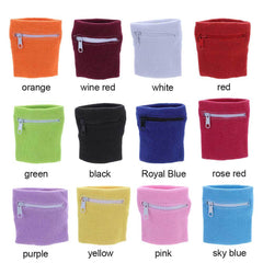 Sports Wristband with Zipper Pocket for Outdoor Sports Gym