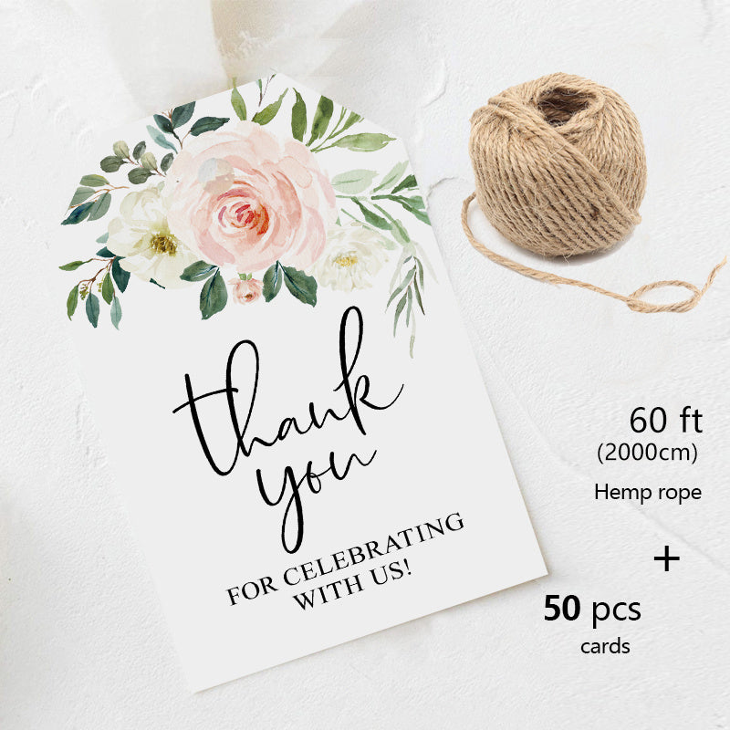 30 50pcs Flowers Thank You Cards 3x2 Gift Packaging Tags