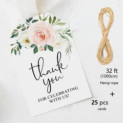 30 50pcs Flowers Thank You Cards 3x2 Gift Packaging Tags