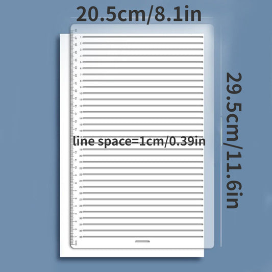 A4 Transparent Straight Line Stencil Ruler for Students Calligraphy
