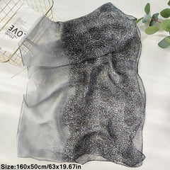Leopard Print Lightweight Scarf Chiffon Silk Feel Breathable Sunscreen Beach