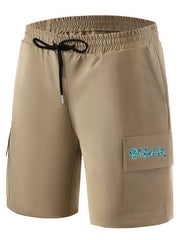Men's Cargo Shorts Cartoon Mountain Print Casual Summer Clothes