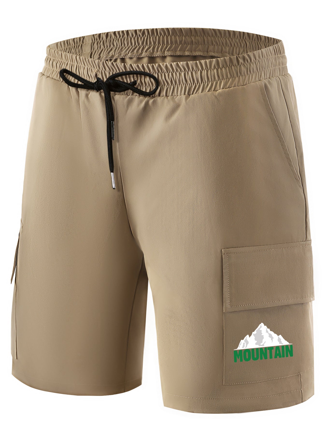 Men's Cargo Shorts Cartoon Mountain Print Casual Summer Clothes