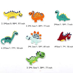 7pcs Dinosaur Iron On Patches Embroidered Applique Patch For Clothing