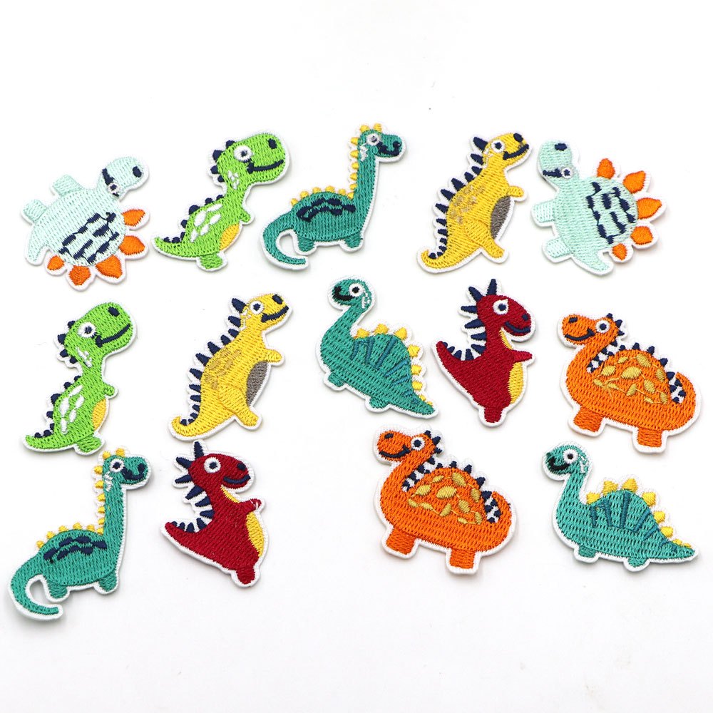 7pcs Dinosaur Iron On Patches Embroidered Applique Patch For Clothing