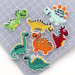 7pcs Dinosaur Iron On Patches Embroidered Applique Patch For Clothing