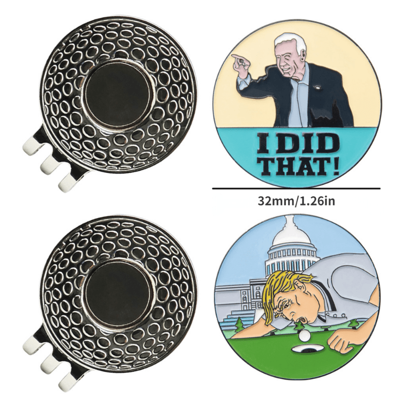 Metal Magnetic Golf Ball Markers with Hat Clips - Perfect Golfer Gift
