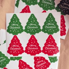 60pcs Christmas Envelope Seal Stickers 5 Christmas Tree Labels Merry Christmas