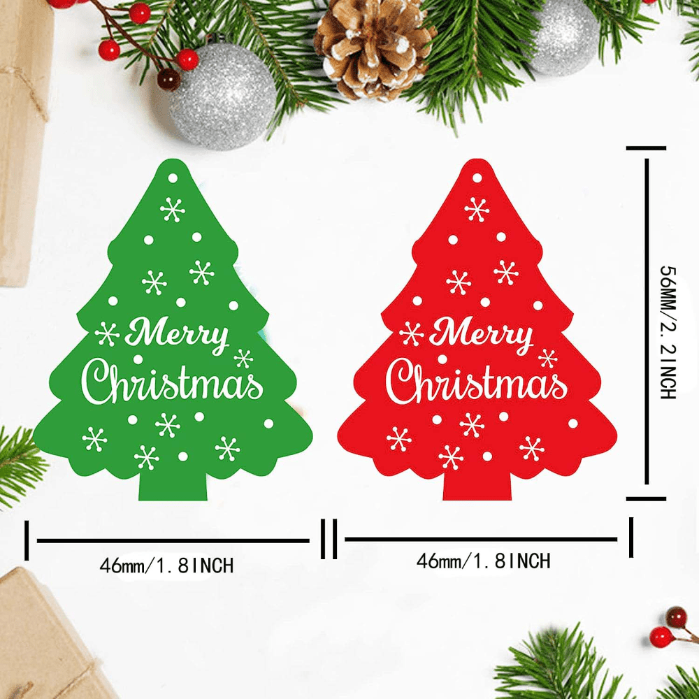 60pcs Christmas Envelope Seal Stickers 5 Christmas Tree Labels Merry Christmas