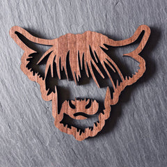 Highland Cow Wood Coaster Anti-Scald Heat Insulation Non-Slip Waterproof