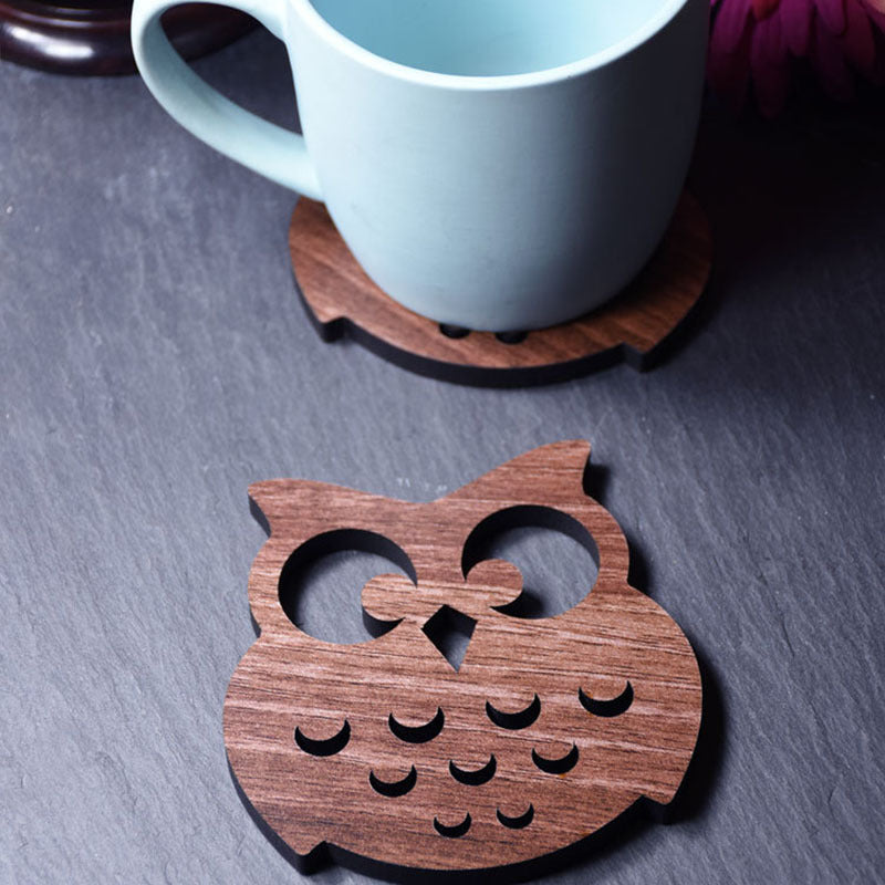 Highland Cow Wood Coaster Anti-Scald Heat Insulation Non-Slip Waterproof