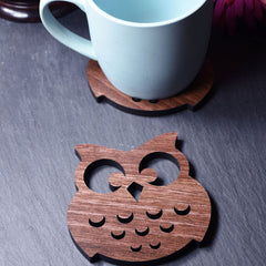 Highland Cow Wood Coaster Anti-Scald Heat Insulation Non-Slip Waterproof