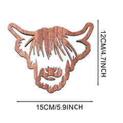 Highland Cow Wood Coaster Anti-Scald Heat Insulation Non-Slip Waterproof