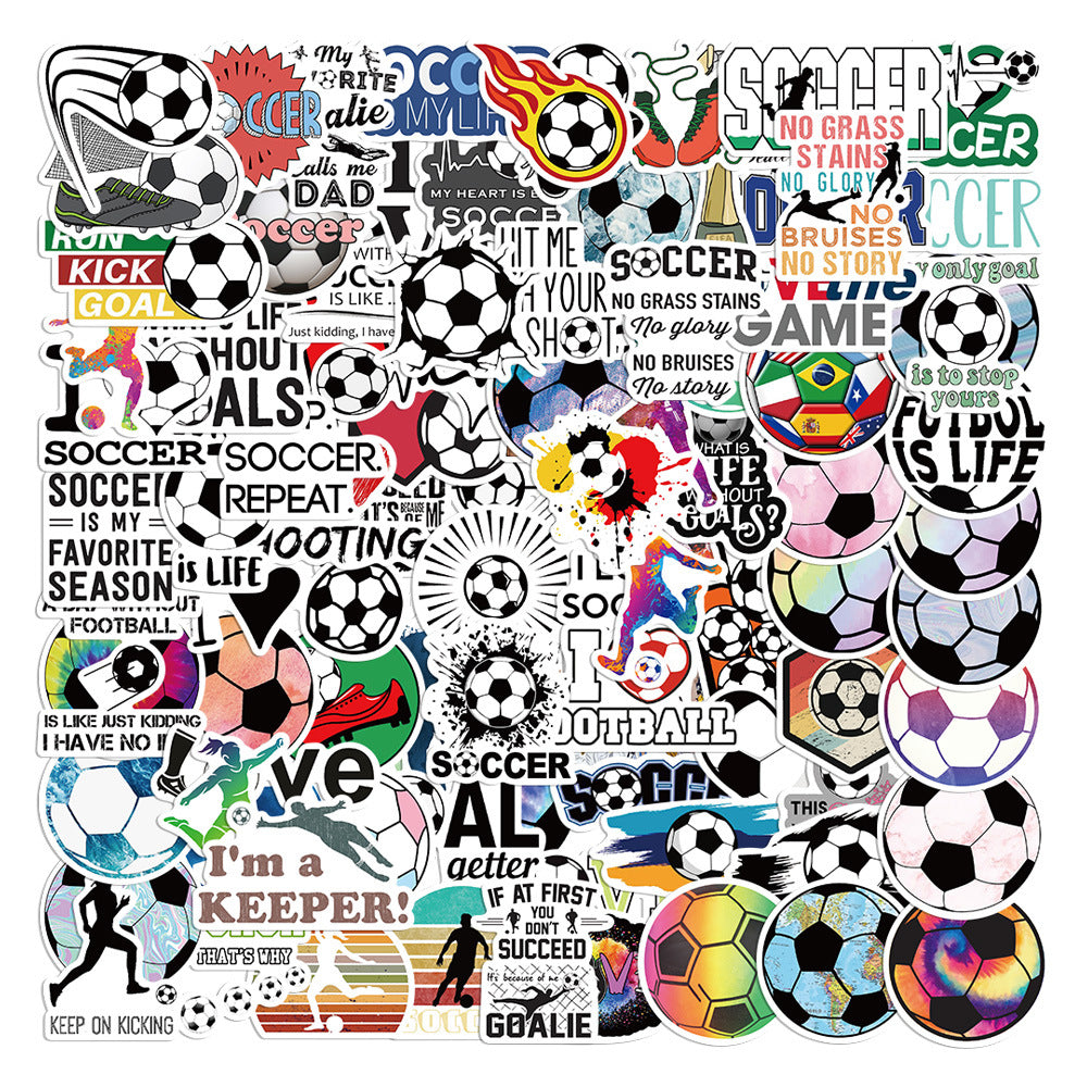 100pcs Football Sports Cartoon Waterproof Stickers