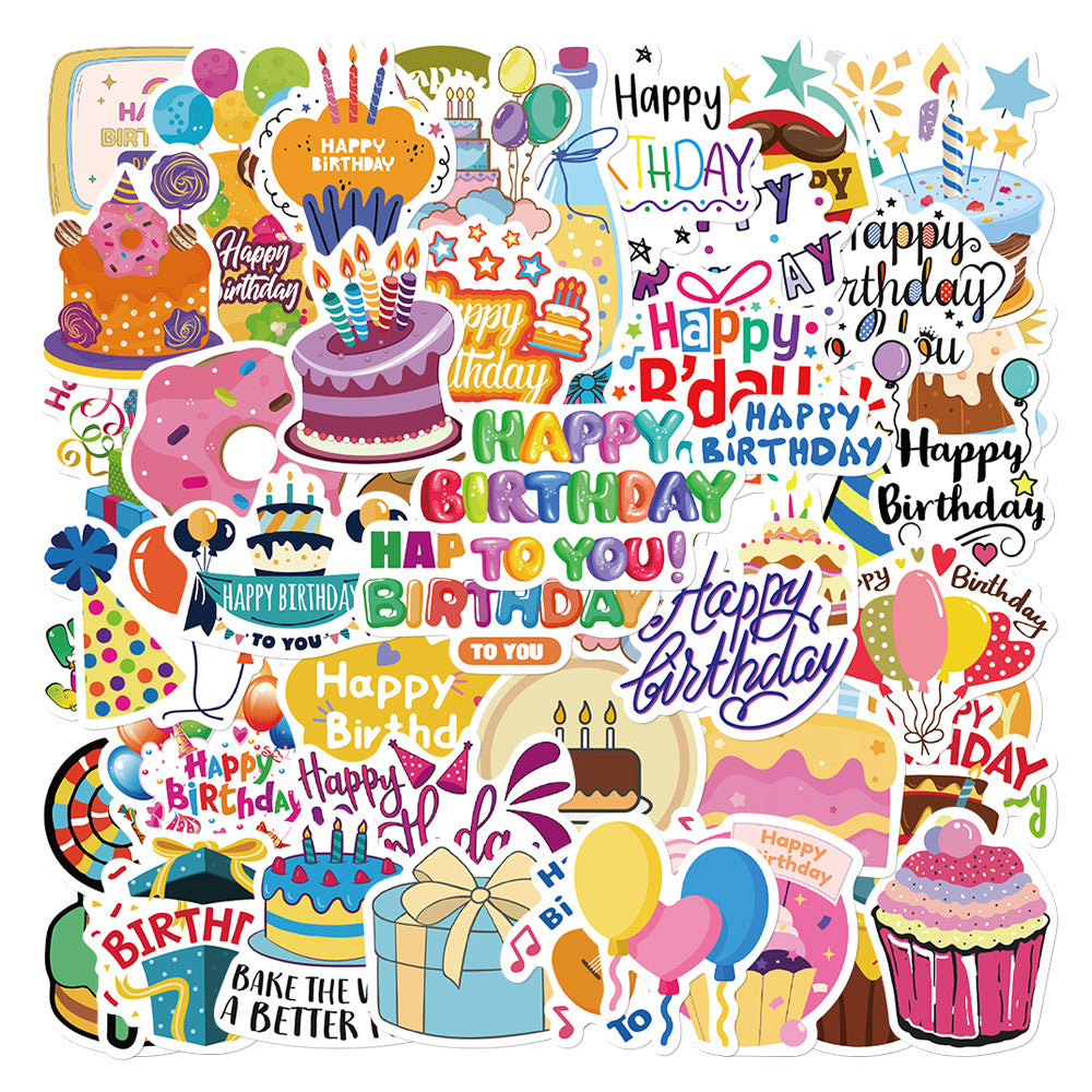 50pcs Cartoon Stickers Pack for Adults - Waterproof Vinyl Decals