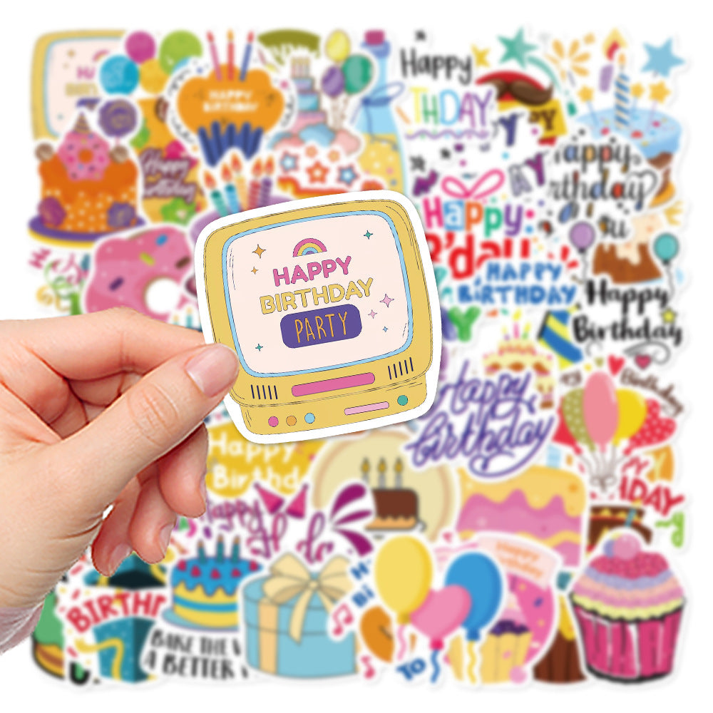 50pcs Cartoon Stickers Pack for Adults - Waterproof Vinyl Decals