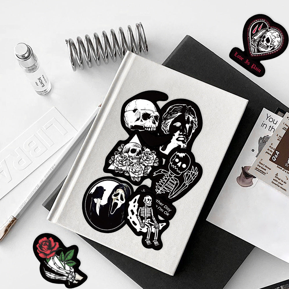 50pcs Dark Gothic Cartoon Stickers Pack for Laptop Phone Skateboard