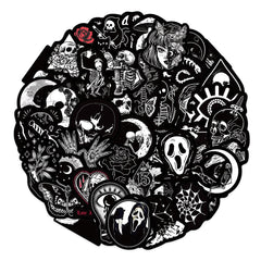 50pcs Dark Gothic Cartoon Stickers Pack for Laptop Phone Skateboard