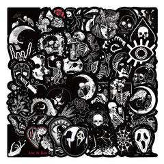 50pcs Dark Gothic Cartoon Stickers Pack for Laptop Phone Skateboard