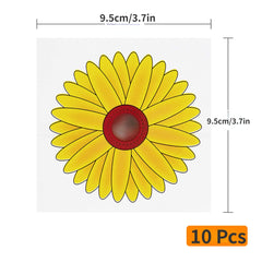 10pcs Sunflower Window Fly Paper Sticky Paste Fruit Fly Paper Trap Glass Paste