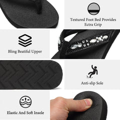 Women's Rhinestone Flip Flop Slippers