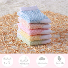 5 Pairs Girls Candy Cotton Crew Socks Breathable Baby Infant Toddlers Socks
