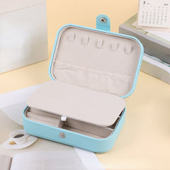 Cube Jewelry Box PU Leather Earrings Rings Necklaces Storage Bag