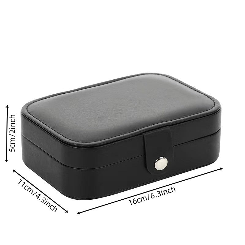 Cube Jewelry Box PU Leather Earrings Rings Necklaces Storage Bag