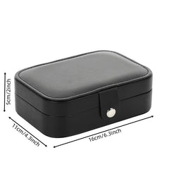 Cube Jewelry Box PU Leather Earrings Rings Necklaces Storage Bag