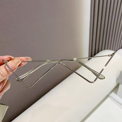 Rhinestone Glasses Frame Sparkle Wavy Party Club Lensless Glasses