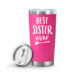 Sister Ever Coffee Tumbler Christmas Stainless Steel Gift Cup Pink Travel Mug