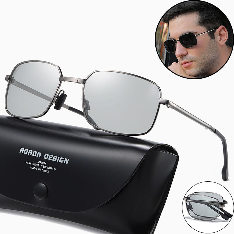 Men's Metal Polarized Sunglasses with Case